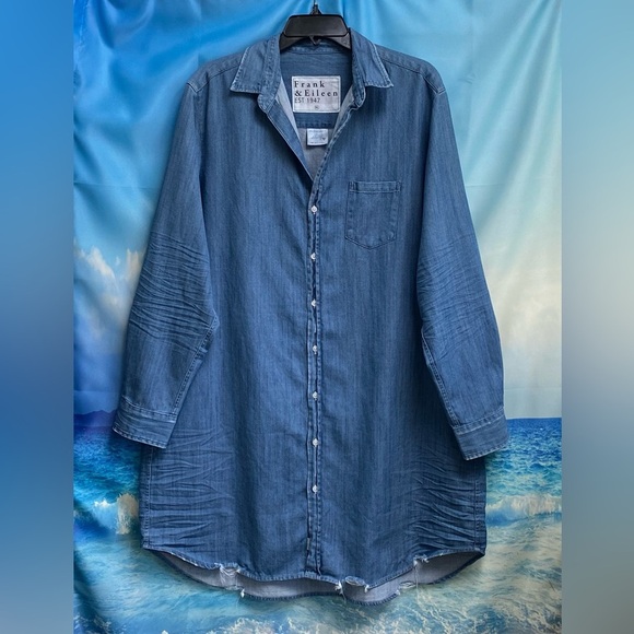 Frank & Eileen Famous Denim MARY Classic Shirtdress Size: XL STONEWASHED INDIGO - Picture 3 of 16